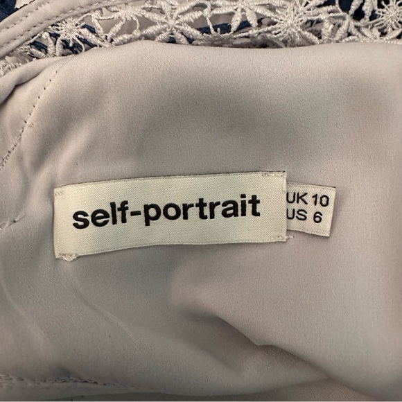 Self Portrait Blue and White Pleated Dress - Picture 6 of 6